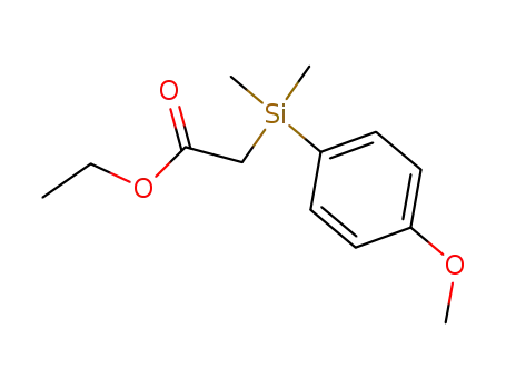 Molecular Structure of 482636-09-9 (ethyl 2-[dimethyl(4-methoxyphenyl)silyl]ethanoate)