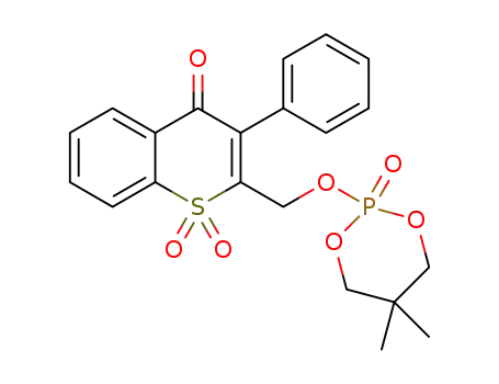 2-(((5,5-dimethyl-2-oxido-1,3,2-dioxaphosphinan-2-yl)oxy)methyl)-3-phenyl-4H-thiochromen-4-one 1,1-dioxide