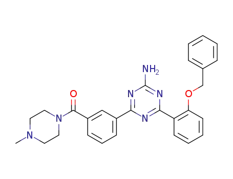 {3-[4-amino-6-(2-(benzyloxy)phenyl)-1,3,5-triazin-2-yl]phenyl}(4-methylpiperazin-1-yl)methanone