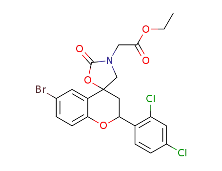 ethyl [6-bromo-2-(2,4-dichlorophenyl)-2'-oxo-2,3-dihydro-3'H-spiro[chromene-4,5'-[1,3]oxazolidin]-3'-yl]acetate