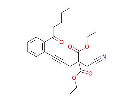diethyl 2-(cyanomethyl)-2-(3-(2-pentanoylphenyl)prop-2-ynyl)malonate