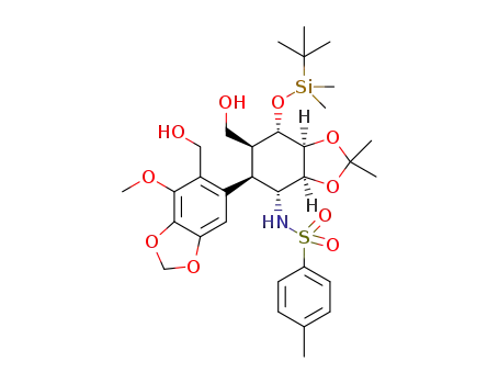 N-[(3aS,4R,5R,6S,7S,7aS)-7-{[tert-butyl(dimethyl)silyl]oxy}-6,6'-bis(hydroxymethyl)-7'-methoxy-2,2-dimethyl-3,4,5,6,7,7a-hexahydro-5,5'-bi-1,3-benzodioxol-4-yl]-4-methylbenzenesulfonamide