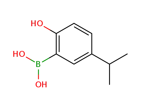 Molecular Structure of 259209-33-1 (Boronic acid, [2-hydroxy-5-(1-methylethyl)phenyl]- (9CI))