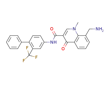 8-(aminomethyl)-1-methyl-4-oxo-N-(2-(trifluoromethyl)-4-biphenylyl)-1,4-dihydro-3-quinolinecarboxamide