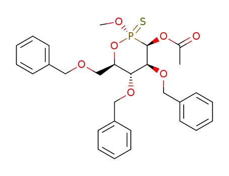 (2R,3R,4S,5S,6R)-4,5-bis(benzyloxy)-6-((benzyloxy)methyl)-2-methoxy-2sulfido-1,2-oxaphosphinan-3-yl acetate
