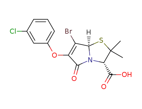 (3S,7aR)-7-bromo-6-(3-chlorophenoxy)-2,2-dimethyl-5-oxo-2,3,5,7a-tetrahydro-pyrrolo[2,1-b]thiazole-3-carboxylic acid