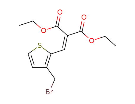 Molecular Structure of 104085-30-5 (DIETHYL 2-([3-(BROMOMETHYL)-2-THIENYL]METHYLENE)MALONATE)