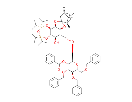 6-(2-O-benzoyl-3,4,6-tri-O-benzyl-α-D-mannopyranosyl)-3,4-O-(1,1,3,3-tetraisopropyldisiloxanedi-1,3-yl)-1,2-O-((1S,4S)-1,7,7-trimethyl-[2.2.1]bicyclohept-6-ylidene)-D-myo-inositol