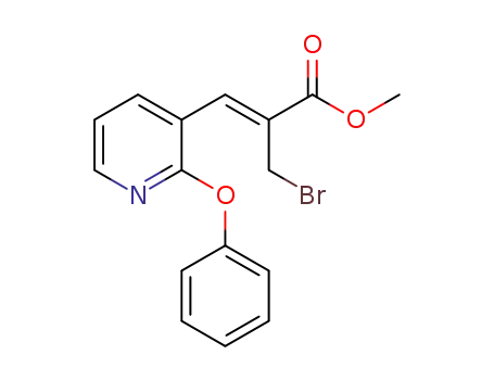 Molecular Structure of 1290052-94-6 ((Z)-methyl 2-bromomethyl-3-[(2-phenoxy)pyridin-3-yl]propenoate)