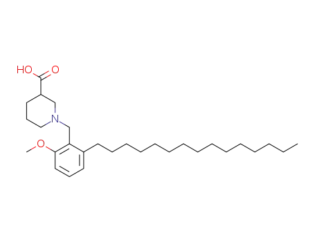Molecular Structure of 1363400-62-7 (1-(2-methoxy-6-pentadecylbenzyl)piperidine-3-carboxylic acid)