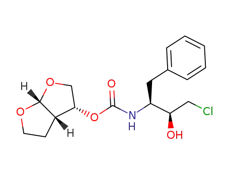 Molecular Structure of 1318641-60-9 ((3R,3aS,6aR)-hexahydrofuro[2,3-b]furan-3-yl N-[(1S,2S)-1-benzyl-3-chloro-2-hydroxypropyl]carbamate)