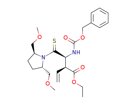 (S)-ethyl 2-((S)-1-(benzyloxycarbonylamino)-2-((2S,5S)-2,5-bis-(methoxymethyl)pyrrolidin-1-yl)-2-thioxoethyl)but-3-enoate