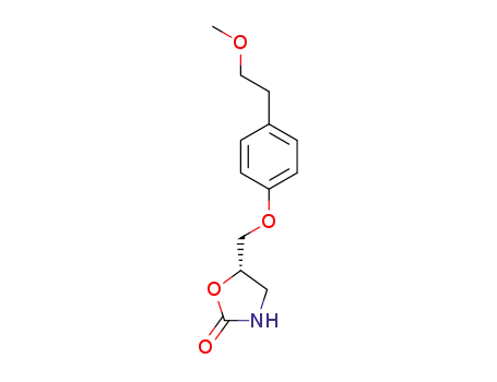 Molecular Structure of 1333949-81-7 ((S)-5-((4-(2-methoxyethyl)phenoxy)methyl)oxazolidin-2-one)