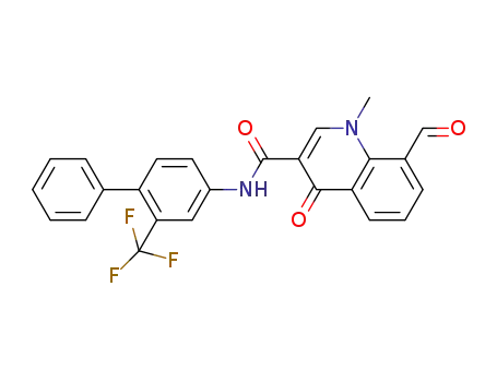 8-formyl-1-methyl-4-oxo-N-(2-(trifluoromethyl)-4-biphenyl-4-yl)-1,4-dihydro-3-quinolinecarboxamide