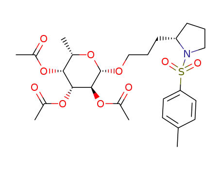 (-)-[(S)-N-(p-tolylsulfonyl)-2-pyrrolidinyl]propyl-2,3,4-tri-O-acetyl-β-L-fucopyranoside