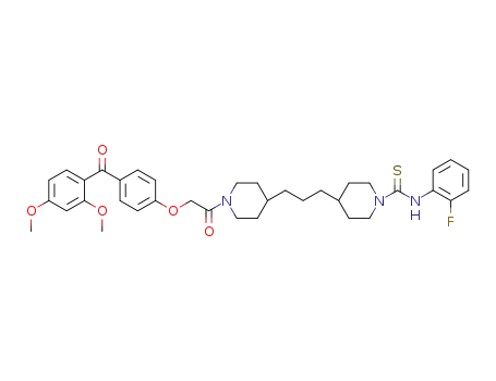 Molecular Structure of 1360860-43-0 (4-(3-(1-(2-(4-(2,4-dimethoxybenzoyl)phenoxy)acetyl)piperidin-4-yl)propyl)-N-(2-fluorophenyl)piperidine-1-carbothioamide)