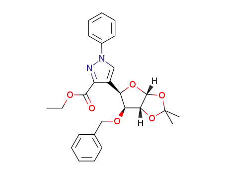ethyl 4-(3-O-benzyl-1,2-O-isopropylidene-α-D-threo-furanos-4-yl)-1-phenylpyrazole-3-carboxylate