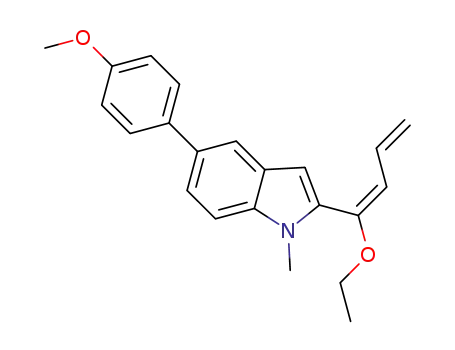 Molecular Structure of 1323359-70-1 (2-[(E)-1-ethoxybuta-1,3-dienyl]-5-(4-methoxyphenyl)-1-methyl-1H-indole)