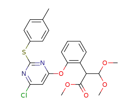 Molecular Structure of 1394124-29-8 (methyl 2-(2-(6-chloro-2-(p-tolylthio)pyrimidin-4-yloxy)phenyl)-3,3-dimethoxypropanoate)