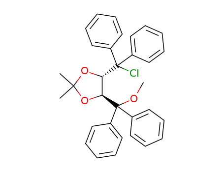 Molecular Structure of 1400792-92-8 ((4S,5S)-4-[(chloro)(diphenyl)methyl]-5-[(methoxy)(diphenyl)methyl]-2,2-dimethyl-1,3-dioxolane)