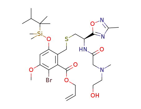 allyl 2-bromo-5-[dimethyl(thexyl)silyloxy]-6-[(R)-2-{2-[(2-hydroxyethyl)methylamino]acetylamino}-2-(3-methyl-1,2,4-oxadiazol-5-yl)-ethylsulfanylmethyl]-3-methoxybenzoate