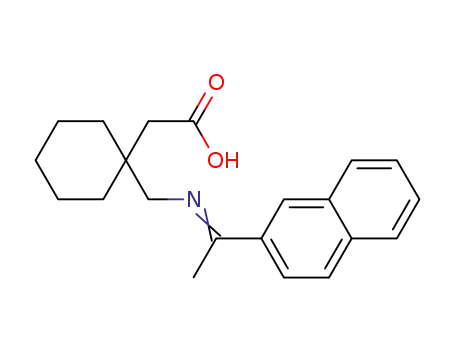 Molecular Structure of 1262837-18-2 (2-(1-((1-(naphthalen-2-yl)ethylideneamino)methyl)cyclohexyl)acetic acid)