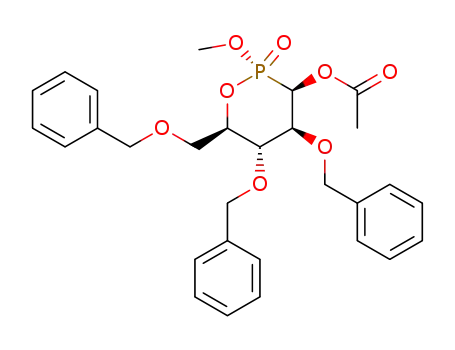 (2R,3S,4S,5S,6R)-4,5-bis(benzyloxy)-6-((benzyloxy)methyl)-2-methoxy-2-oxido-1,2-oxaphosphinan-3yl acetate