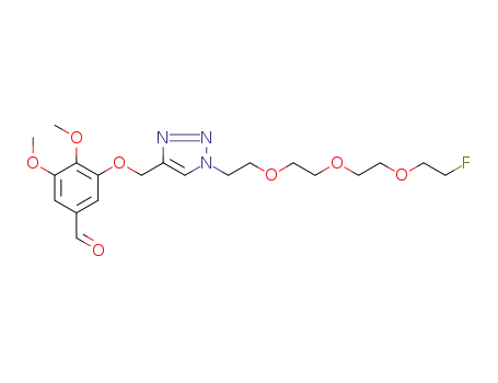 Molecular Structure of 1268257-46-0 (3-[1-(2-{2-[2-(2-fluoroethoxy)ethoxy]ethoxy}ethyl)-1H-[1,2,3]triazol-4-ylmethoxy]-4,5-dimethoxybenzaldehyde)