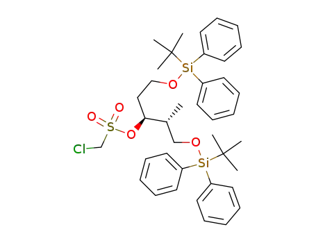 Molecular Structure of 182243-65-8 (Chloro-methanesulfonic acid (1S,2R)-3-(tert-butyl-diphenyl-silanyloxy)-1-[2-(tert-butyl-diphenyl-silanyloxy)-ethyl]-2-methyl-propyl ester)