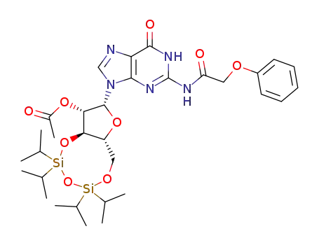 Acetic acid (2R,3S,3aR,9aR)-5,5,7,7-tetraisopropyl-2-[6-oxo-2-(2-phenoxy-acetylamino)-1,6-dihydro-purin-9-yl]-tetrahydro-1,4,6,8-tetraoxa-5,7-disila-cyclopentacycloocten-3-yl ester