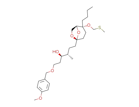 (3R,4S)-6-((1S,2R,5S)-2-Butyl-2-methylsulfanylmethoxy-6,8-dioxa-bicyclo[3.2.1]oct-5-yl)-1-(4-methoxy-benzyloxy)-4-methyl-hexan-3-ol