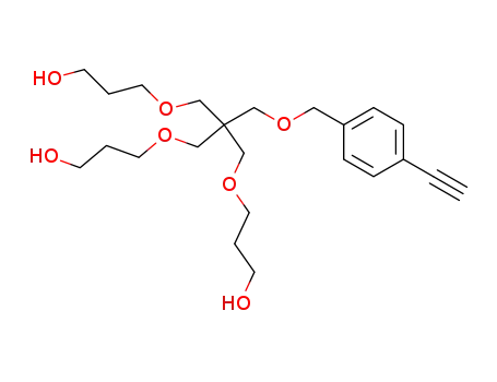 Molecular Structure of 184102-96-3 (1-Propanol,
3,3'-[[2-[[(4-ethynylphenyl)methoxy]methyl]-2-[(3-hydroxypropoxy)methyl]-
1,3-propanediyl]bis(oxy)]bis-)