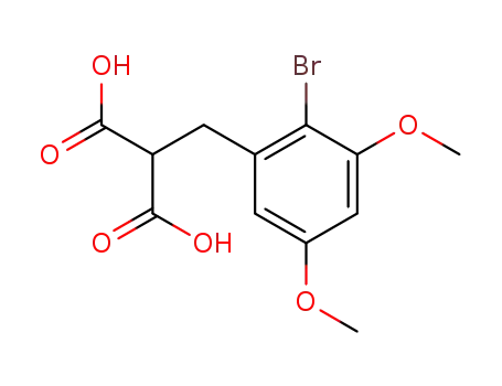Molecular Structure of 105705-35-9 (Propanedioic acid, [(2-bromo-3,5-dimethoxyphenyl)methyl]-)