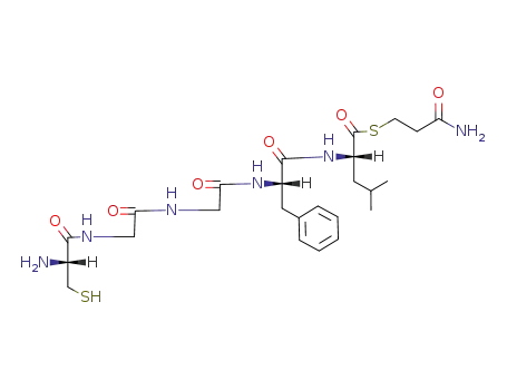 (S)-2-((S)-2-{2-[2-((R)-2-Amino-3-mercapto-propionylamino)-acetylamino]-acetylamino}-3-phenyl-propionylamino)-4-methyl-pentanethioic acid S-(2-carbamoyl-ethyl) ester