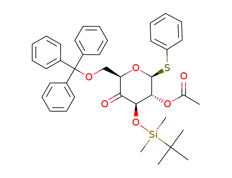 Acetic acid (2S,3R,4R,6R)-4-(tert-butyl-dimethyl-silanyloxy)-5-oxo-2-phenylsulfanyl-6-trityloxymethyl-tetrahydro-pyran-3-yl ester