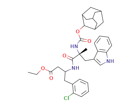 3-[2-(adamantan-2-yloxycarbonylamino)-3-(1H-indol-3-yl)-2-methylpropionylamino]-4-(2-chlorophenyl)butyric acid ethyl ester