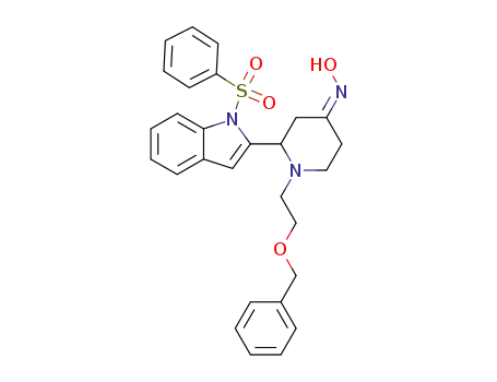 2-(1-Benzenesulfonyl-1H-indol-2-yl)-1-(2-benzyloxy-ethyl)-piperidin-4-one oxime