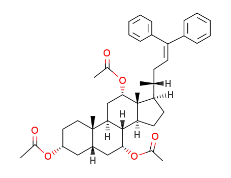 Molecular Structure of 51102-05-7 (24,24-diphenylchol-23-ene-3,7,12-triyl triacetate)