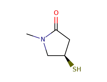 Molecular Structure of 252642-40-3 (2-Pyrrolidinone,4-mercapto-1-methyl-,(4R)-(9CI))