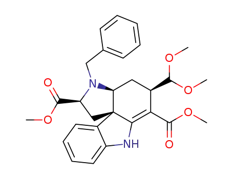 (-)-methyl (2S,3aS,5R,11bR)-2-(methoxycarbonyl)-3-benzyl-2,3,3a,4,5,7-hexahydro-5-(dimethoxymethyl)-1H-pyrrolo<2,3-d>carbazole-6-carboxylate