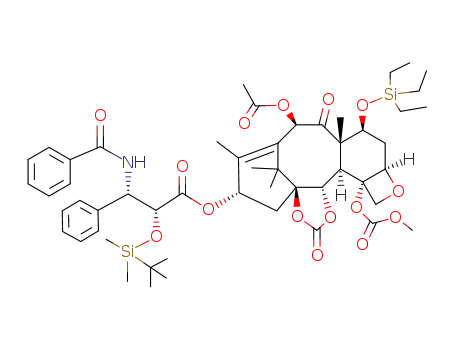 2'-(tert-butyldimethylsilyl)-2-debenzoyl-4-deacetyl-4-methoxycarbonyl-7-(triethylsilyl)paclitaxel 1,2-carbonate
