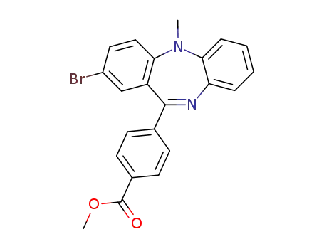 Molecular Structure of 1027173-03-0 (4-(2-Bromo-5-methyl-5H-dibenzo[b,e][1,4]diazepin-11-yl)-benzoic acid methyl ester)