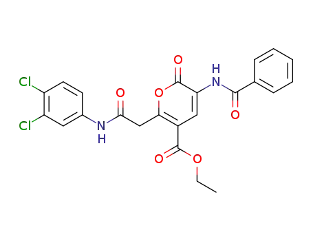 5-Benzoylamino-2-[(3,4-dichloro-phenylcarbamoyl)-methyl]-6-oxo-6H-pyran-3-carboxylic acid ethyl ester