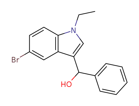 Molecular Structure of 195253-52-2 (1H-Indole-3-methanol, 5-bromo-1-ethyl-a-phenyl-)