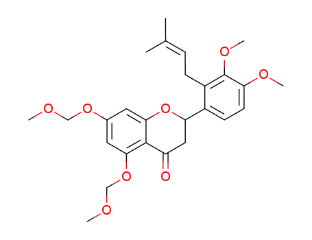 Molecular Structure of 157027-27-5 (2-[3,4-Dimethoxy-2-(3-methyl-but-2-enyl)-phenyl]-5,7-bis-methoxymethoxy-chroman-4-one)