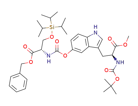 (S)-2-[3-((S)-2-tert-Butoxycarbonylamino-2-methoxycarbonyl-ethyl)-1H-indol-5-yloxycarbonylamino]-3-triisopropylsilanyloxy-propionic acid benzyl ester