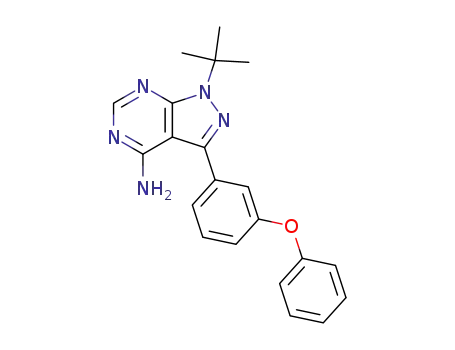 Molecular Structure of 221243-89-6 (4-amino-1-tert-butyl-3-(m-phenoxyphenyl)pyrazolo<3,4-d>pyrimidine)
