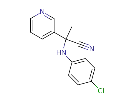Molecular Structure of 100331-49-5 (2-(4-chloro-phenylamino)-2-pyridin-3-yl-propionitrile)