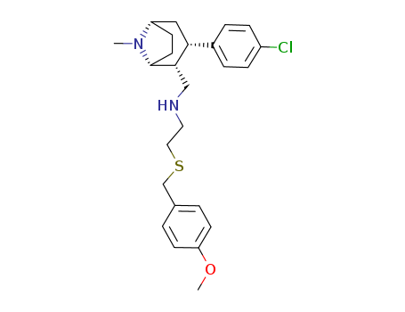 2-BETA-(N-(4-METHOXYBENZYLTHIO)-ETHYL)-AMINOMETHYL-3-BETA-(4-CHLOROPHENYLTROPA