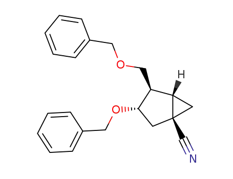 Molecular Structure of 170453-00-6 ((1S,3S,4R,5S)-3-Benzyloxy-4-benzyloxymethyl-1-cyanobicyclo<3.1.0>hexane)